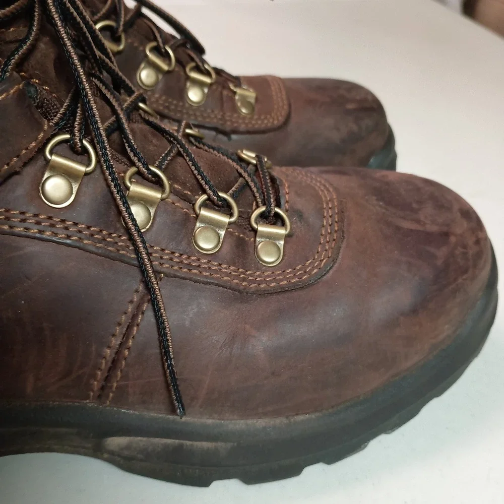 Red Wing Shoes Irish Setter Mens Work Boots Brown Leather Lace Up‎ Size 7.5 EH